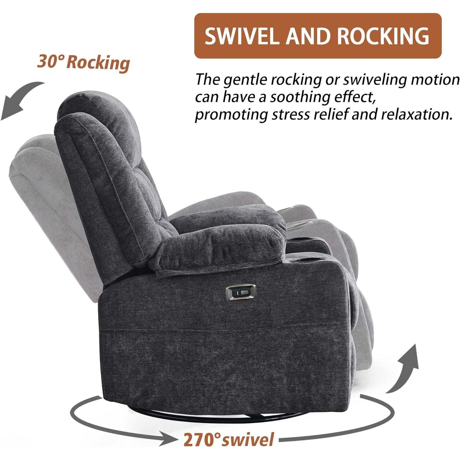 Power Rocking Recliner With Massage And USB Charging