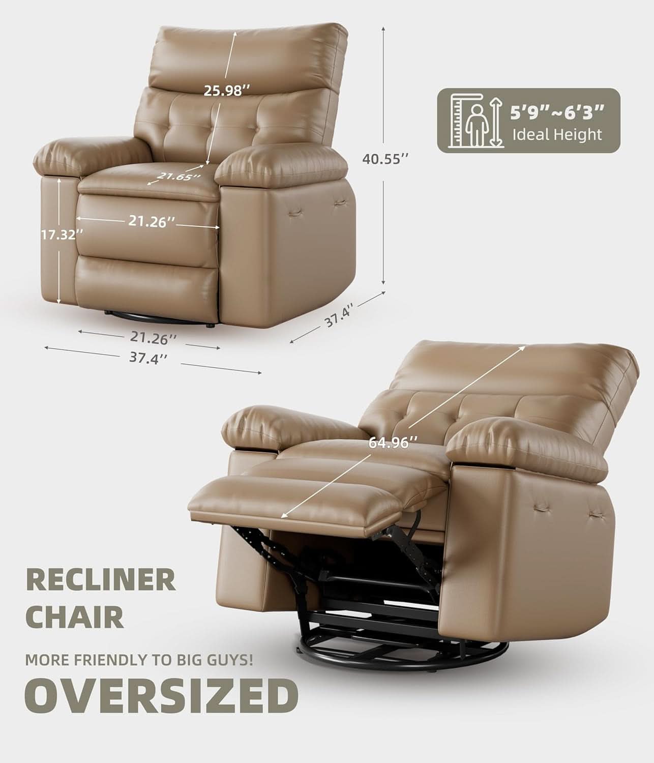Power Swivel Massage Recliner With Heat And Vibration