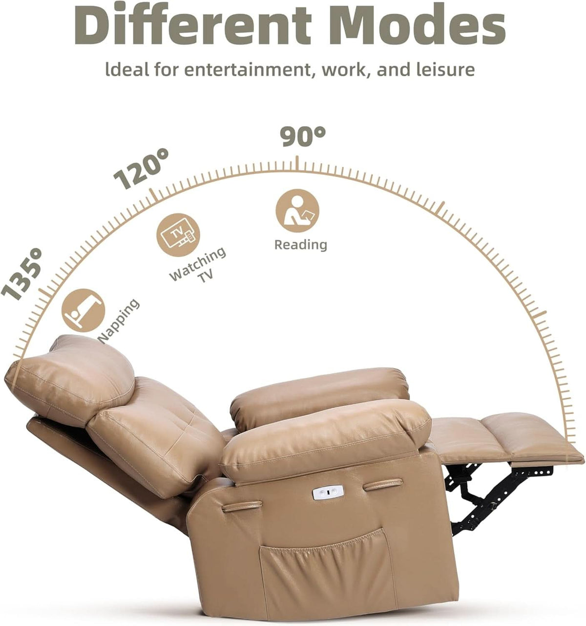 Power Swivel Massage Recliner With Heat And Vibration