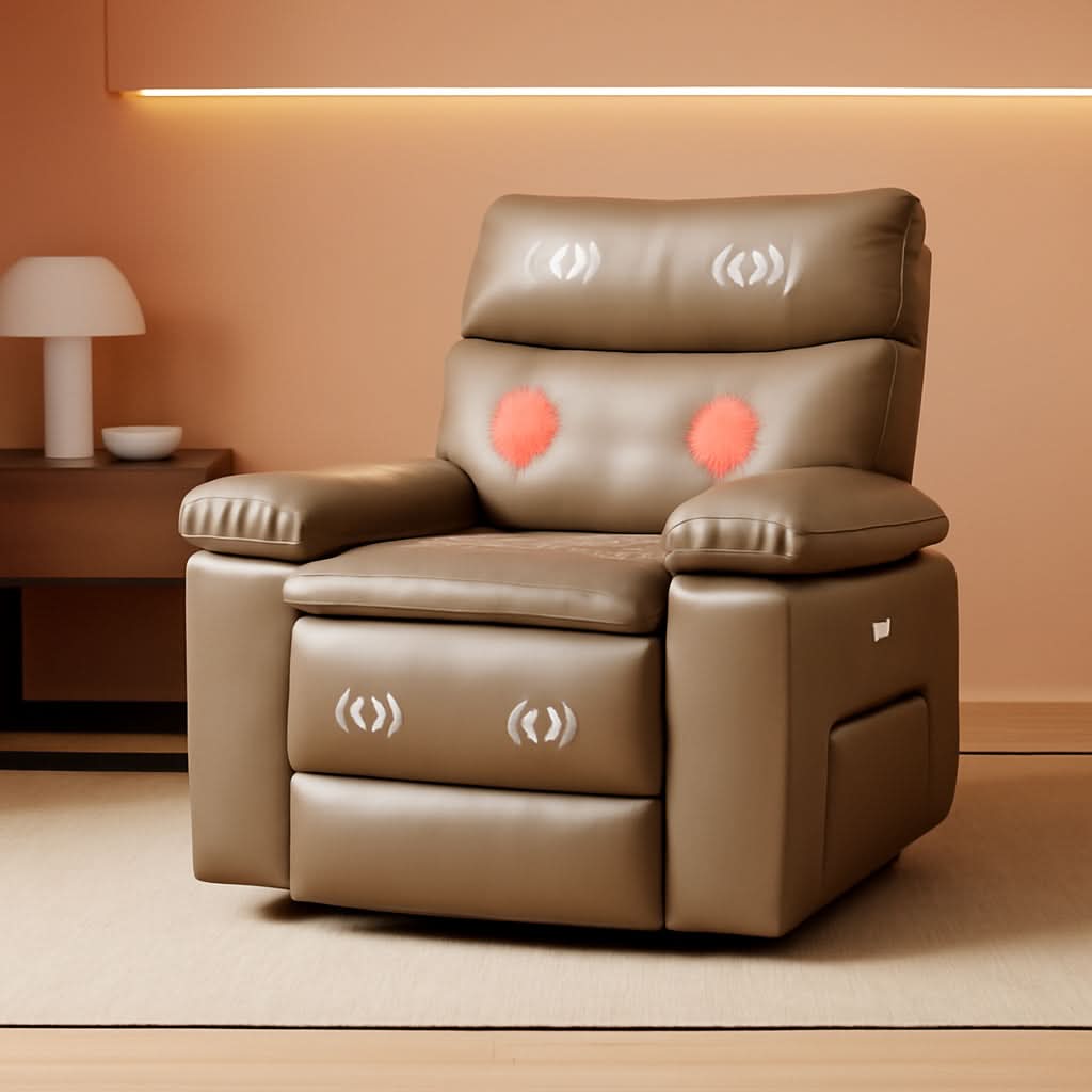 Power Swivel Massage Recliner With Heat And Vibration