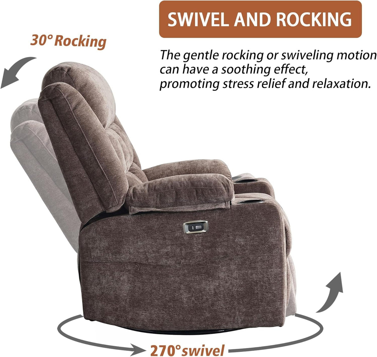 Power Swivel Recliner With Massage And USB Charging