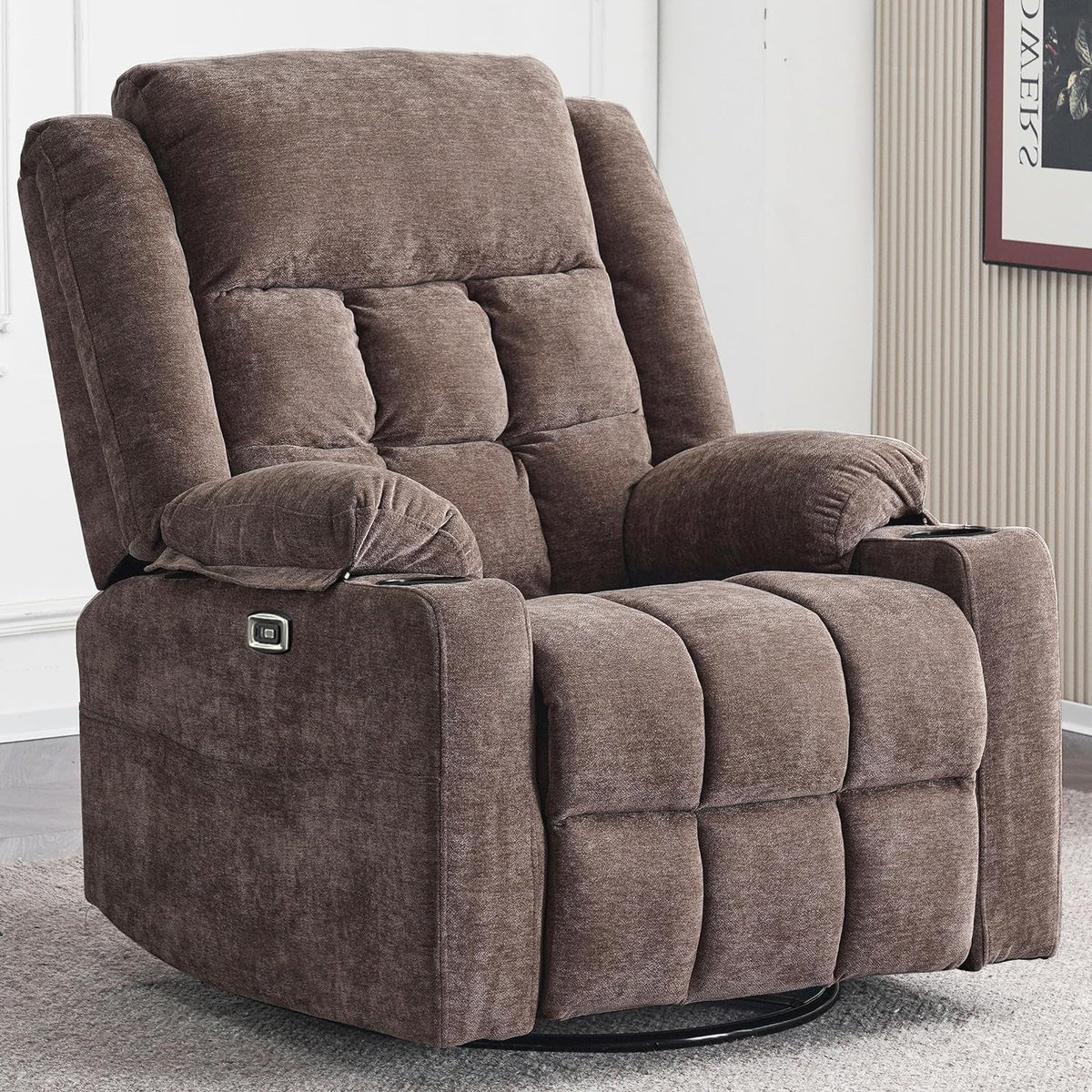 Power Swivel Recliner With Massage And USB Charging