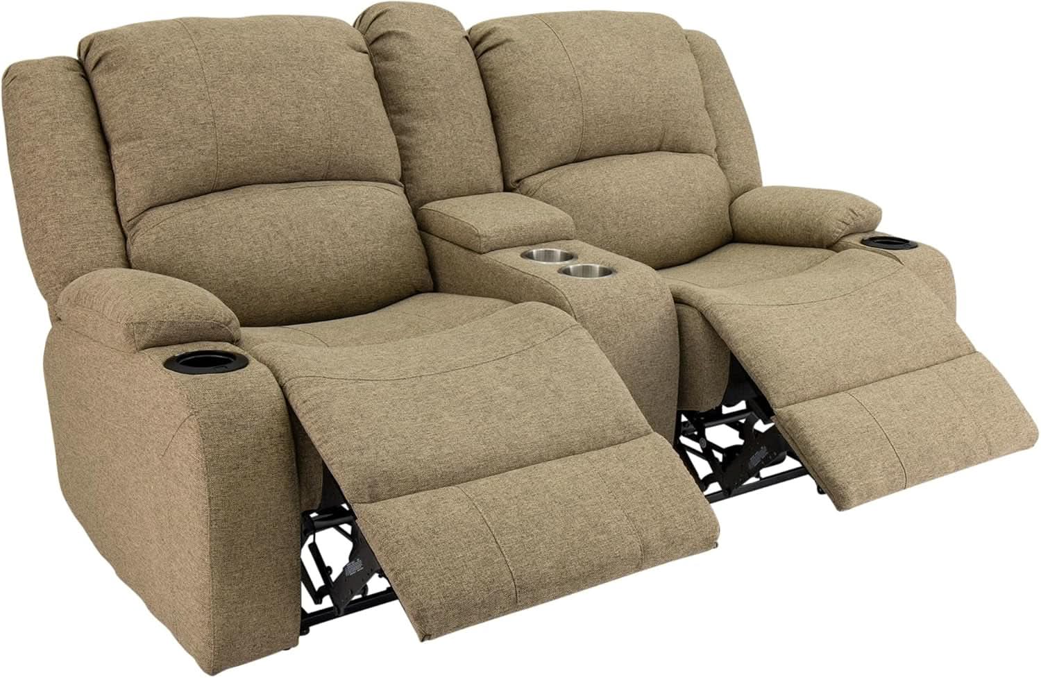 Powered Double RV Wall Hugger Recliner Sofa 67 Inch Oatmeal