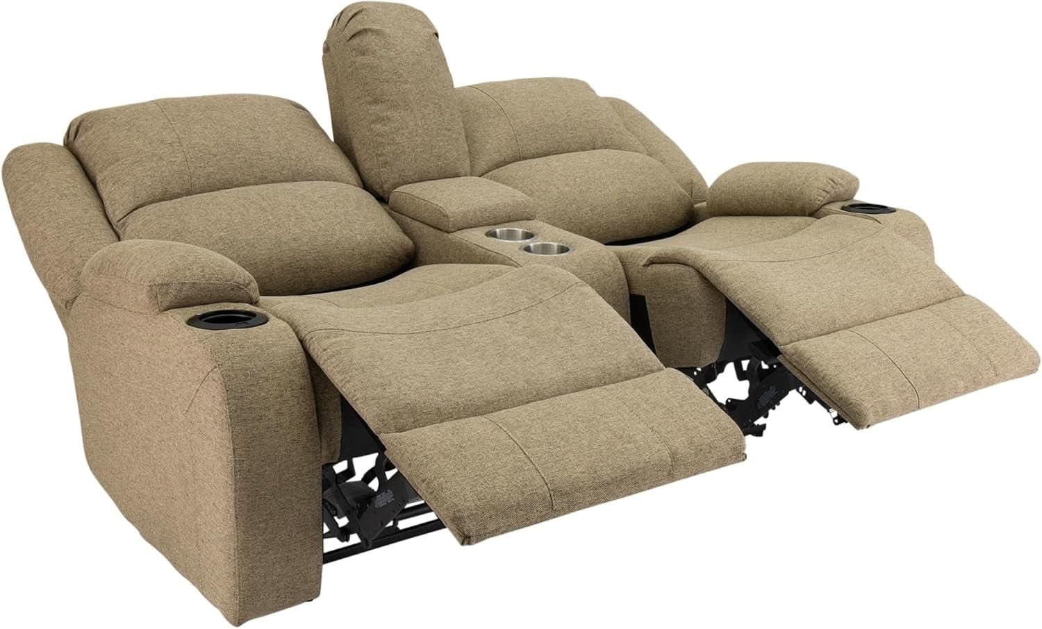 Powered Double RV Wall Hugger Recliner Sofa 67 Inch Oatmeal