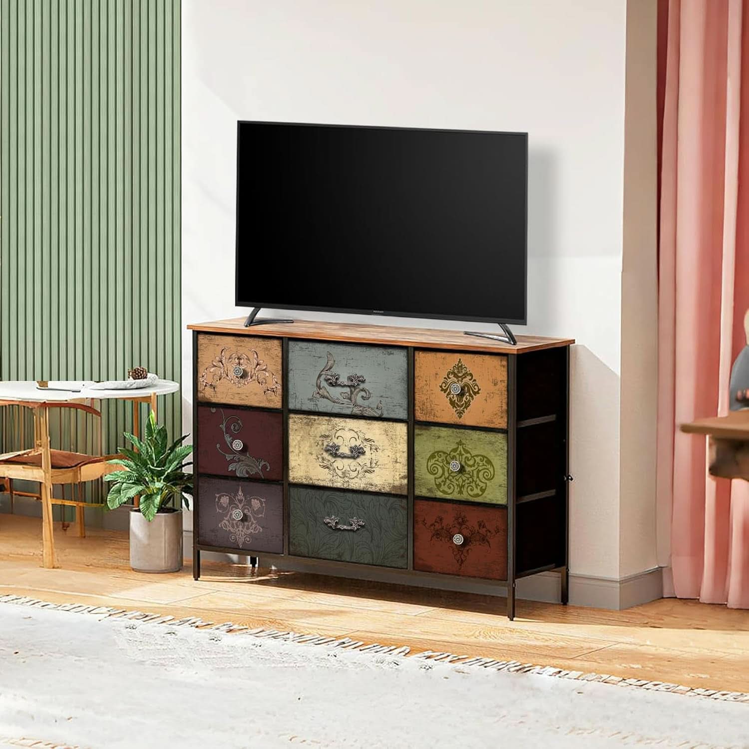 Premium 9-Drawer Dresser With Extra-Large TV Stand