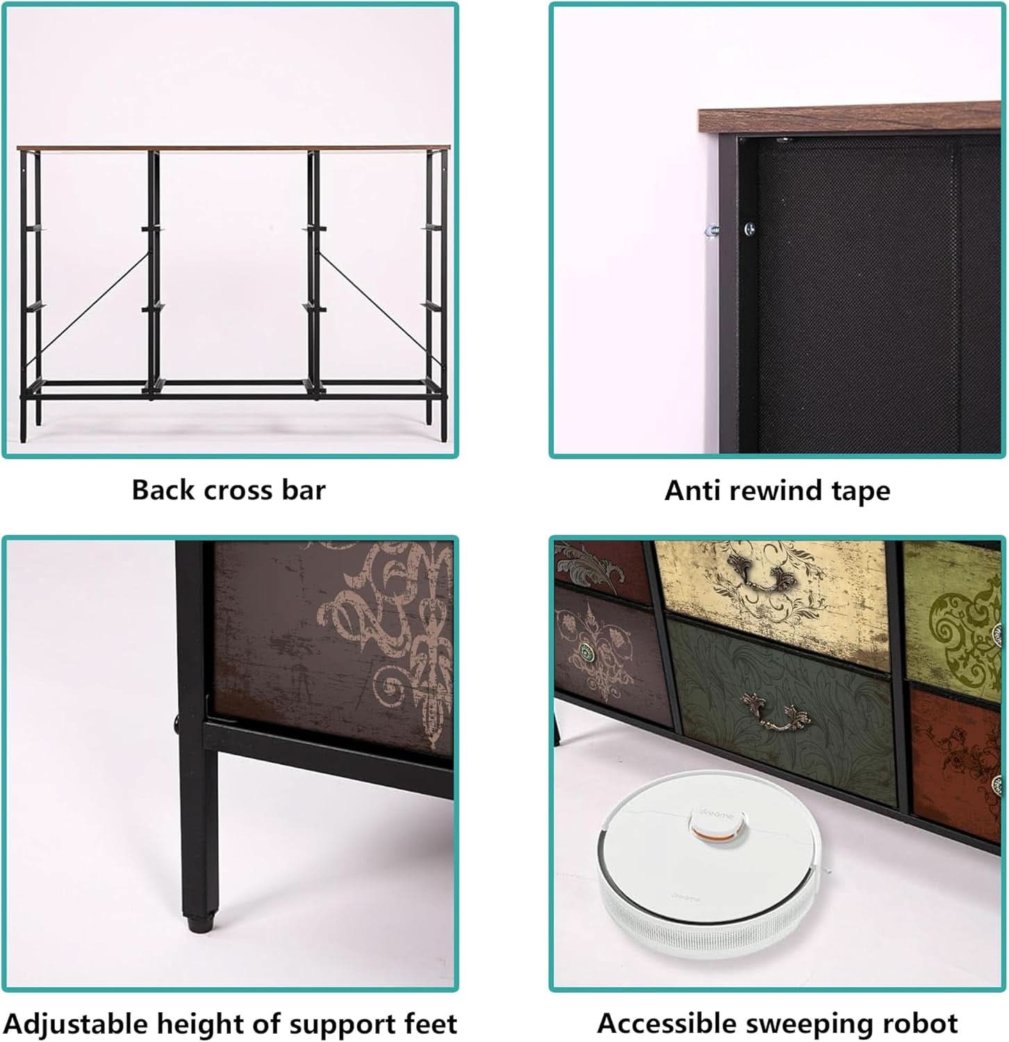 Premium 9-Drawer Dresser With Extra-Large TV Stand