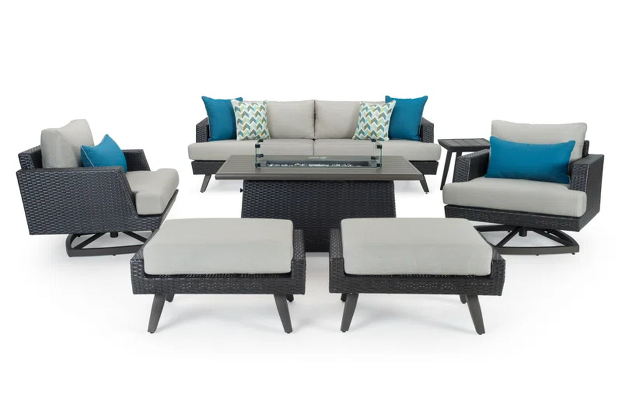 Premium All Weather Wicker 7 Piece Patio Set With Sunbrella Cushions