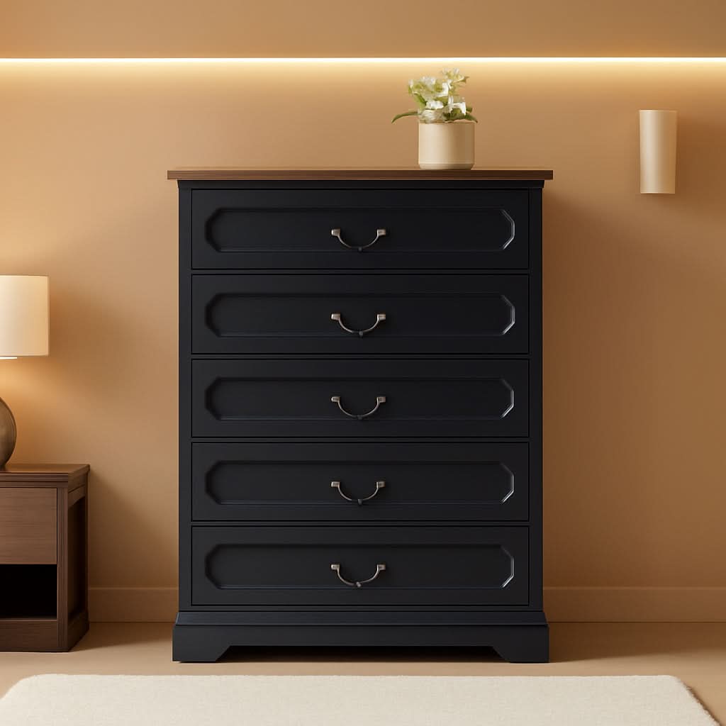 Premium Charcoal Farmhouse Dresser With Five Drawers