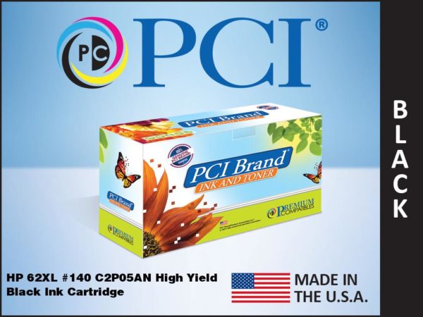 Premium Compatibles C2P05AN-PCI Remanufactured High Yield Inkjet Ink Cartridge - Alternative for HP C2P05AN, 62XL, C2P05A, C2P05A, C2P05AN, 140 - Black - 1 / Pack