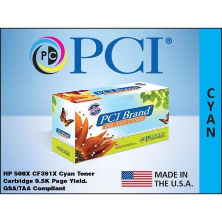 Premium Compatibles CF361X-PCI Remanufactured Laser Toner Cartridge - Alternative for HP 508X, CF361X, CF361XC - Cyan - 1 / Pack