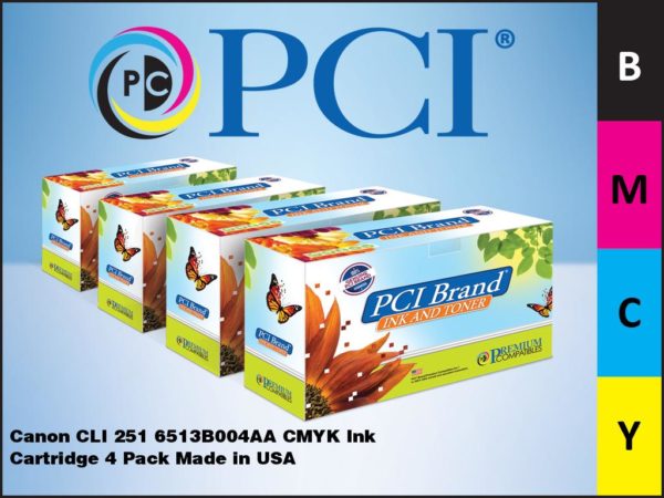 Premium Compatibles CLI-2514PK-PCI Inkjet Ink Cartridge - Alternative for Canon CLI-2514PK, CLI2514PK, CLI-2514PK, 6513B001AA4PK, 6513B0014PK - Black, Magenta, Cyan, Yellow - 4 / Pack