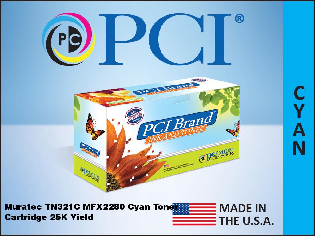 Premium Compatibles MFXC2280C-PCI High Yield Laser Toner Cartridge - Alternative for Muratec, Konica Minolta TN321C, TN-321C, A33K430 - Cyan - 1 / Pack