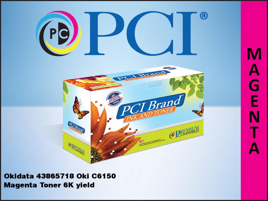 Premium Compatibles Okidata 43865718 Oki C6150 Magenta Toner Cartridge 43865718-PCI