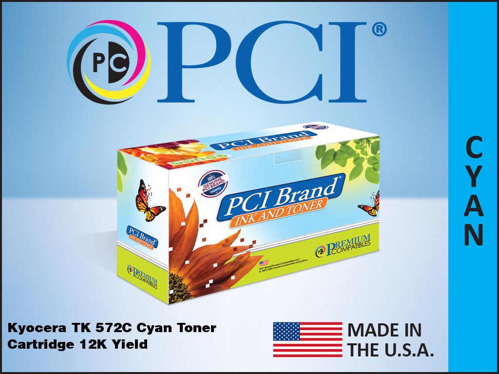 Premium Compatibles TK-572C-PCI Laser Toner Cartridge - Alternative for Kyocera TK572C - Cyan - 1 / Pack