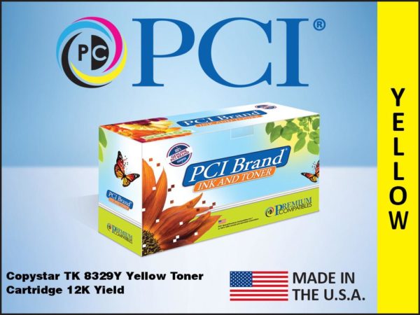Premium Compatibles TK-8329Y-PCI Laser Toner Cartridge - Alternative for Copystar TK-8329Y, 1T02NPACS0, TK8329Y - Yellow - 1 / Pack