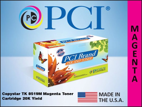 Premium Compatibles TK-8519M-PCI Laser Toner Cartridge - Alternative for Copystar TK-8519M, TK8519M, 1T02NDBCS0 - Magenta - 1 / Pack