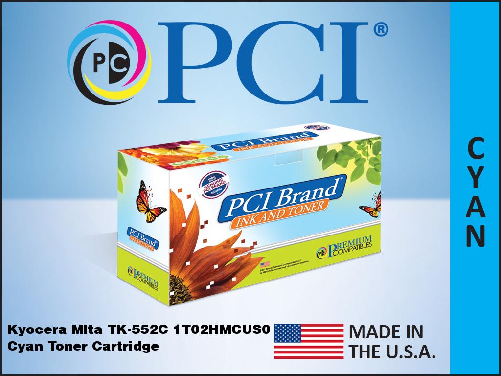 Premium Compatibles TK552C-PCI Laser Toner Cartridge - Alternative for Kyocera TK-552C, 1T02HMCUS0, TK552C, TK-552C - Cyan - 1 / Pack