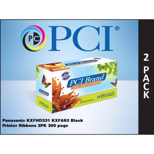 Premium Compatibles Thermal Transfer Ribbon - Alternative for Panasonic KXFA93 - Black - 2 / Pack KXFA93PC