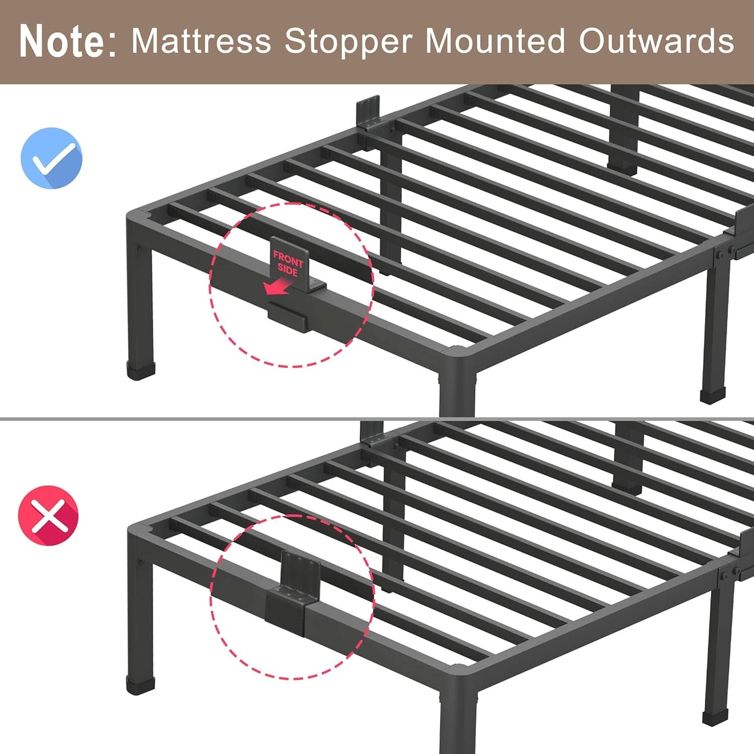 Premium King Size Metal Bed Frame With Under Bed Storage