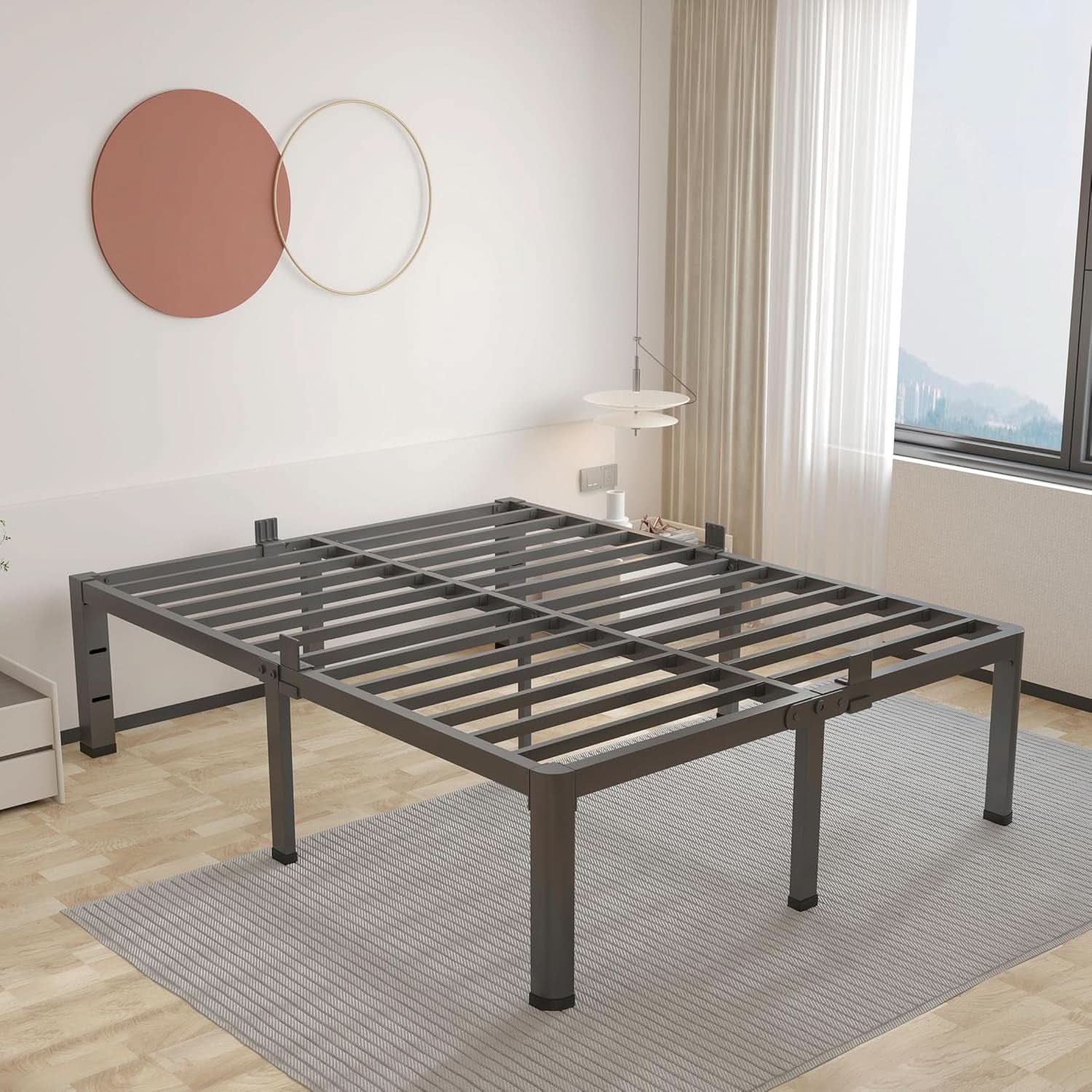 Premium King Size Metal Bed Frame With Under Bed Storage