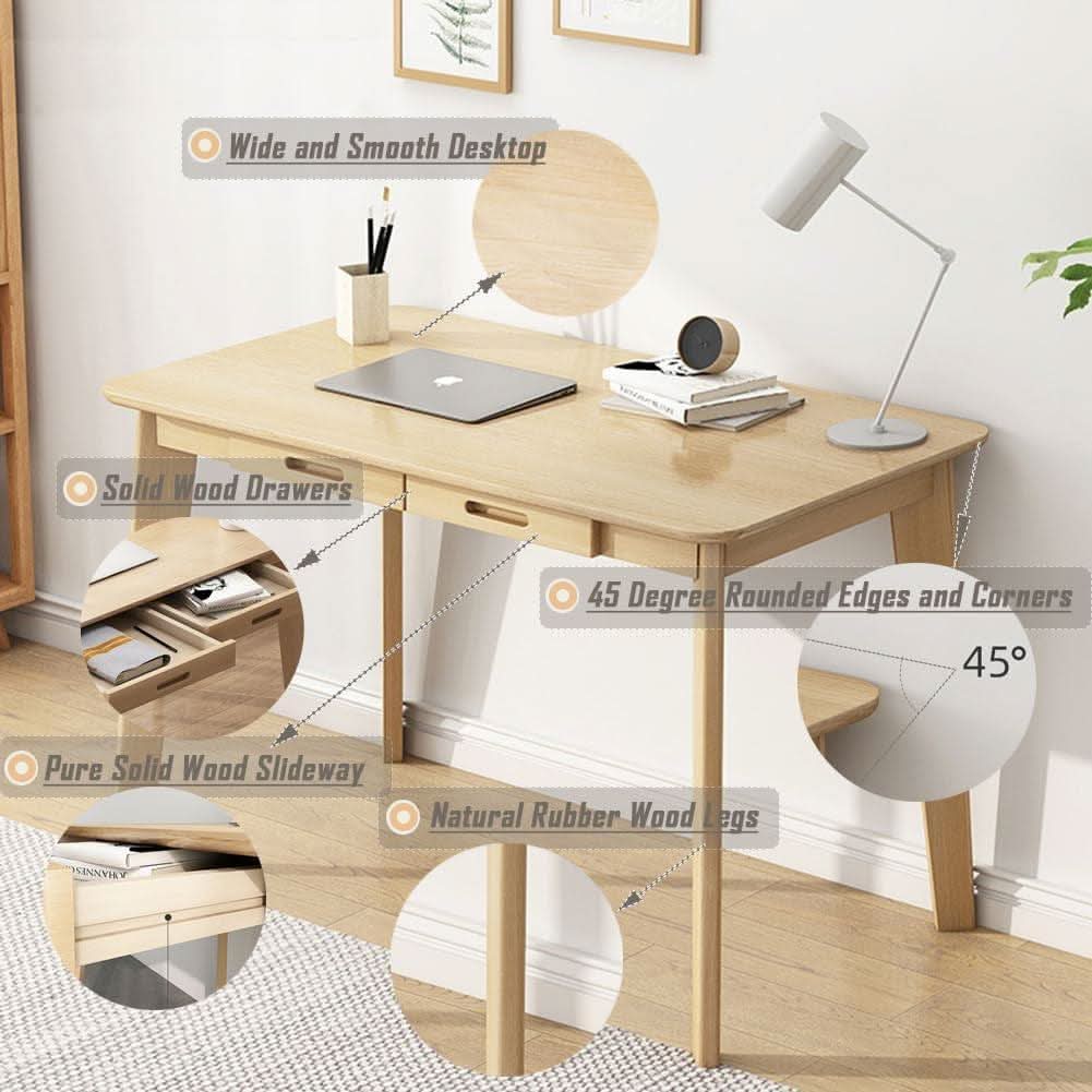 Premium Multifunctional Solid Wood Writing Desk Drawer