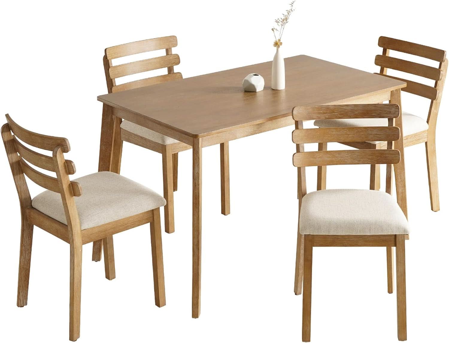 Premium Solid Wood Farmhouse Dining Table Set For Four