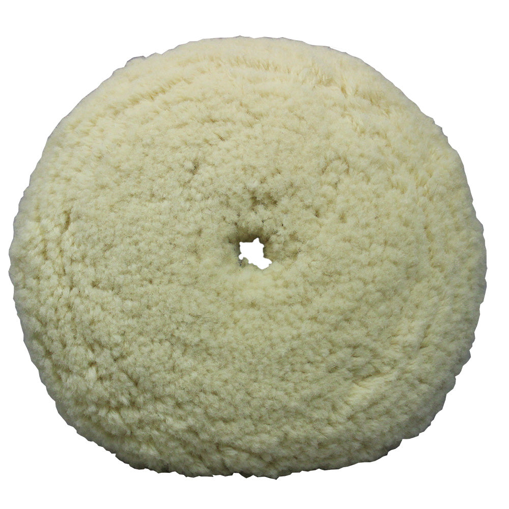 Presta White Wool Aggressive Cutting Pad - 9"