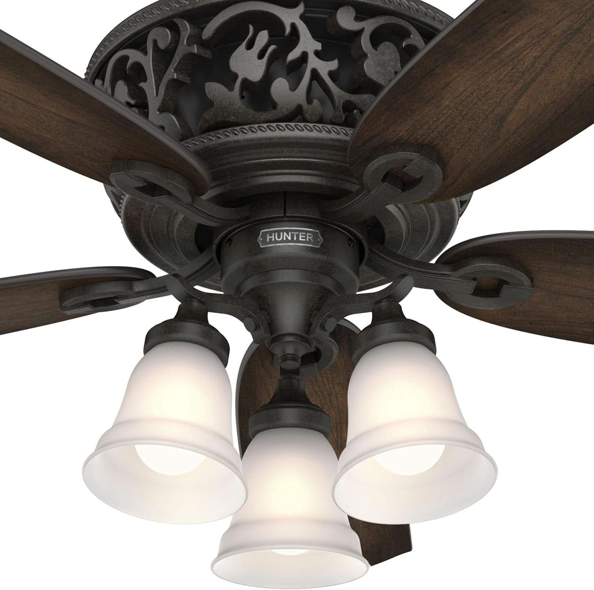 Promenade 54 Inch Indoor Ceiling Fan LED Lights Bronze Finish DC Motor Remote