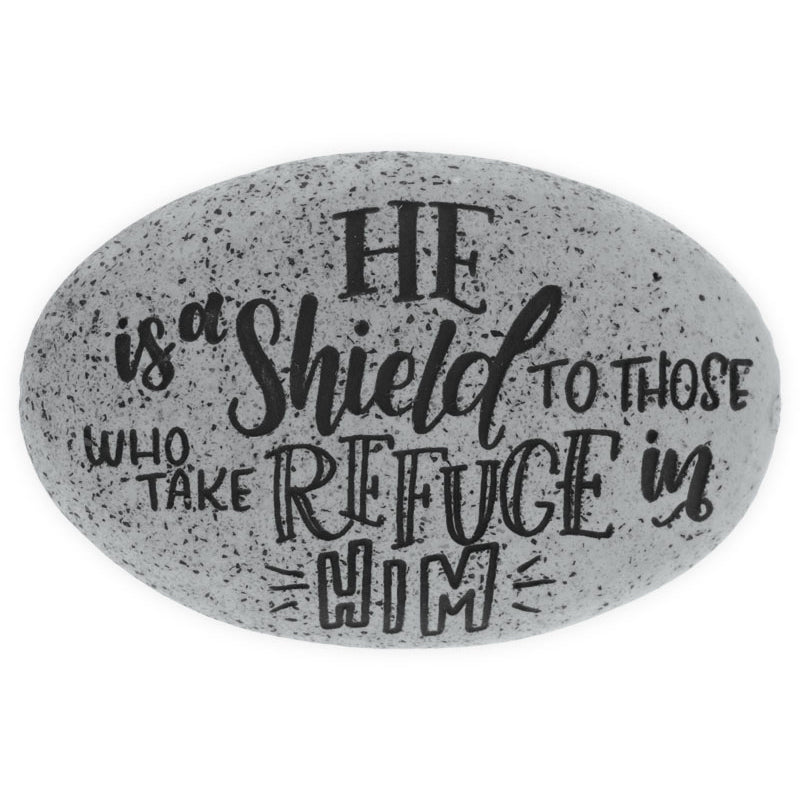 Proverb Stone - He is a Shield to those Who take Refuge in Him