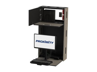 Proximity Embrace EXT-28-ARM-10 - Wall-mounted workstation - portico teak - portico teak EXT-6062-8210