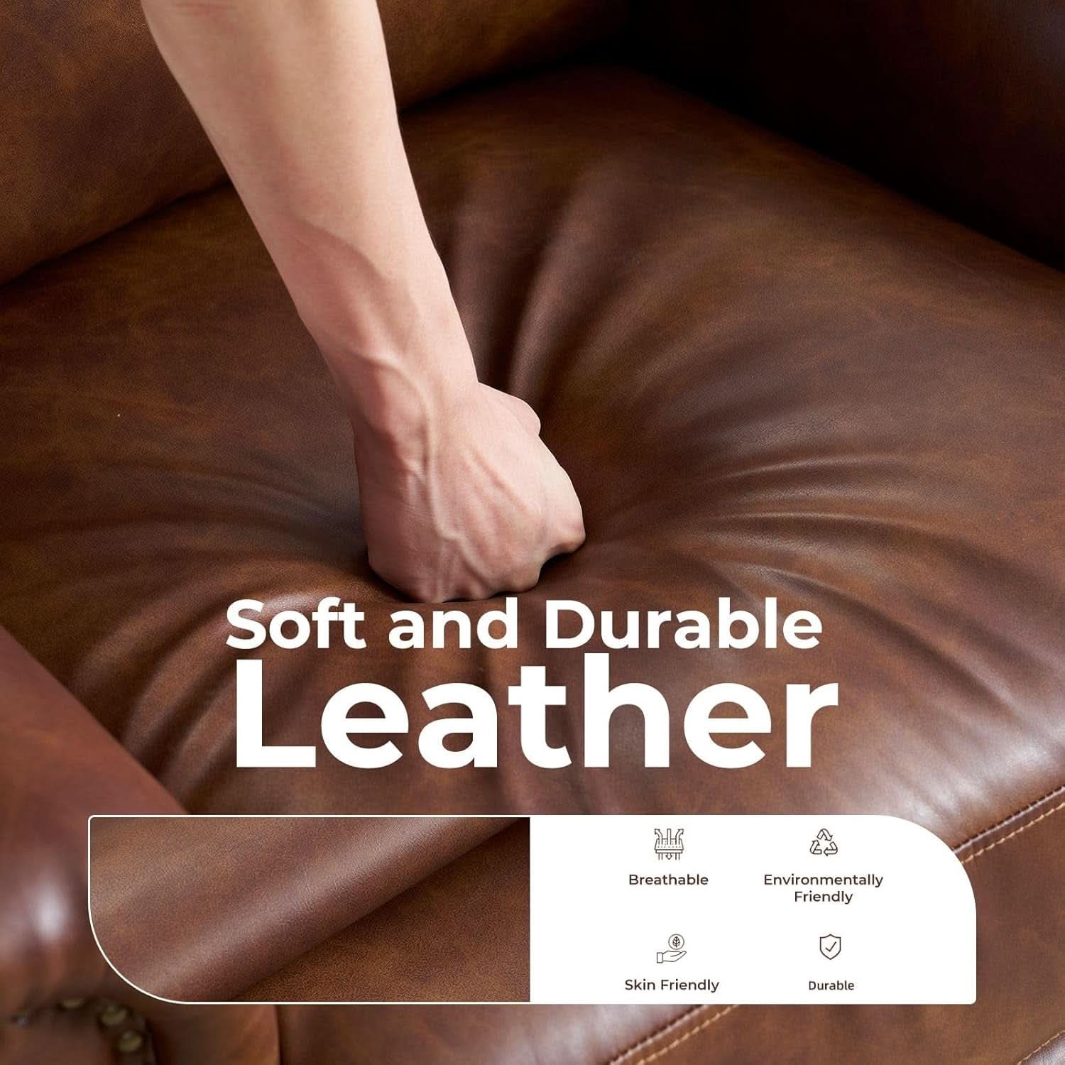 Pushback Recliner With Massage And Heating Light Brown