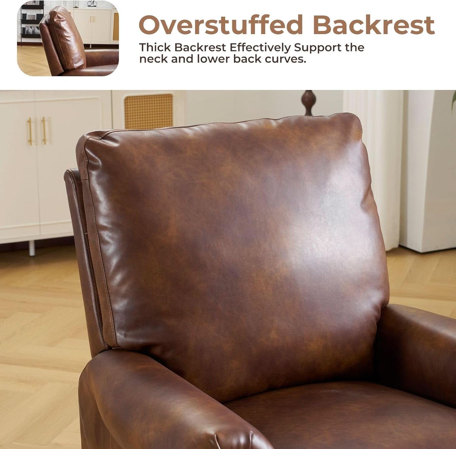 Pushback Recliner With Massage And Heating Light Brown
