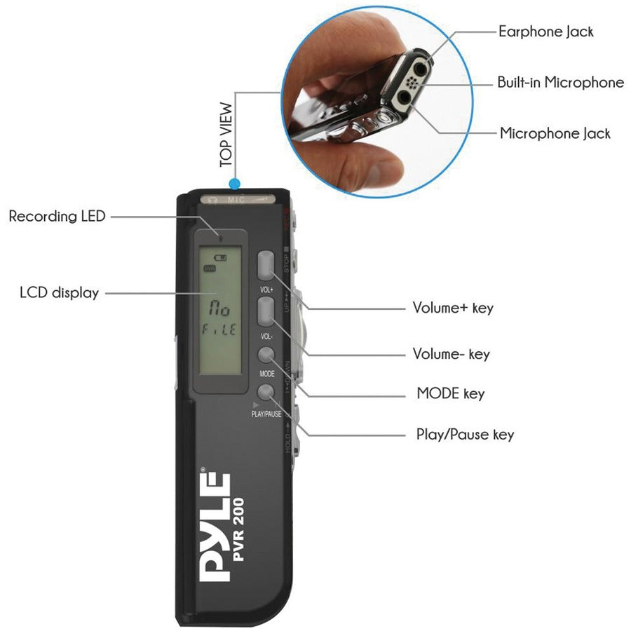 Pylehome Pvr200 4Gb Digital Voice Recorder