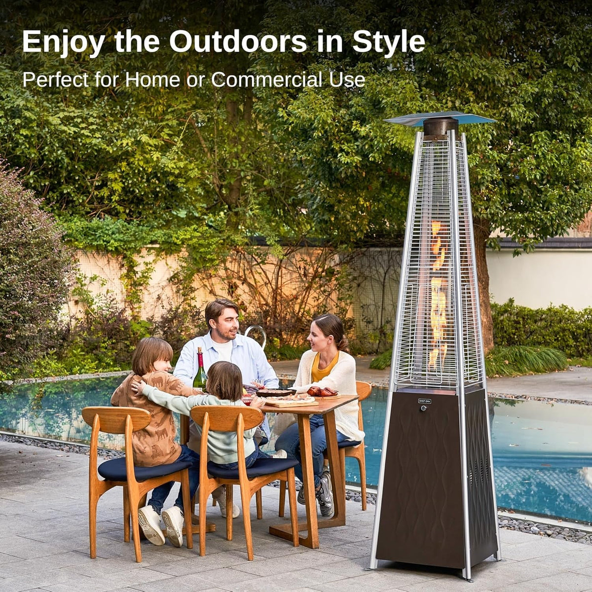 Pyramid 48000 BTU Propane Patio Heater With Wheels