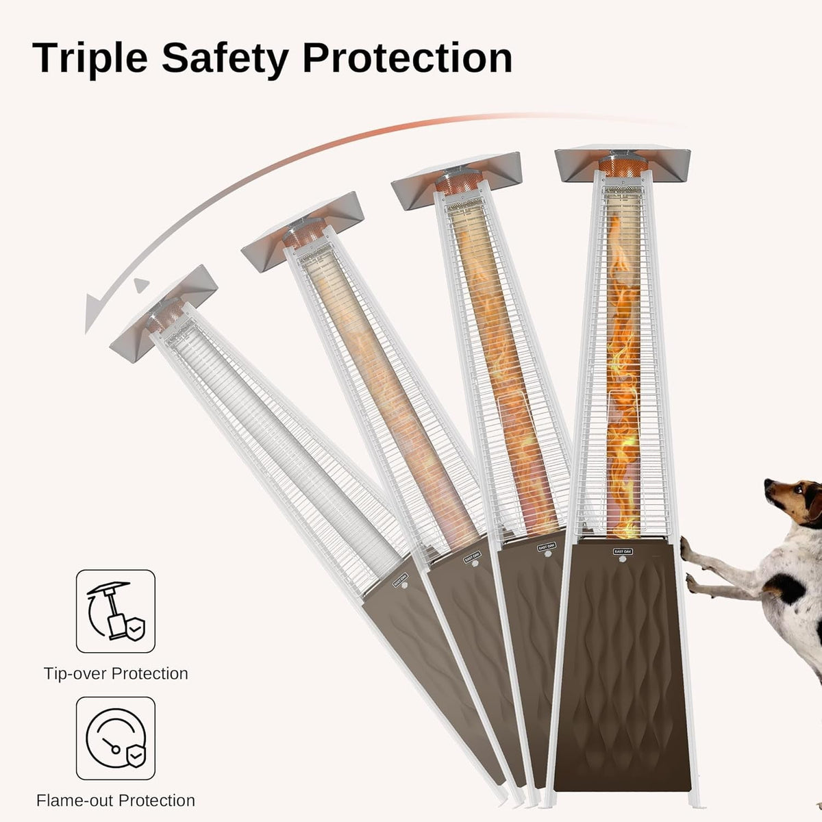 Pyramid 48000 BTU Propane Patio Heater With Wheels
