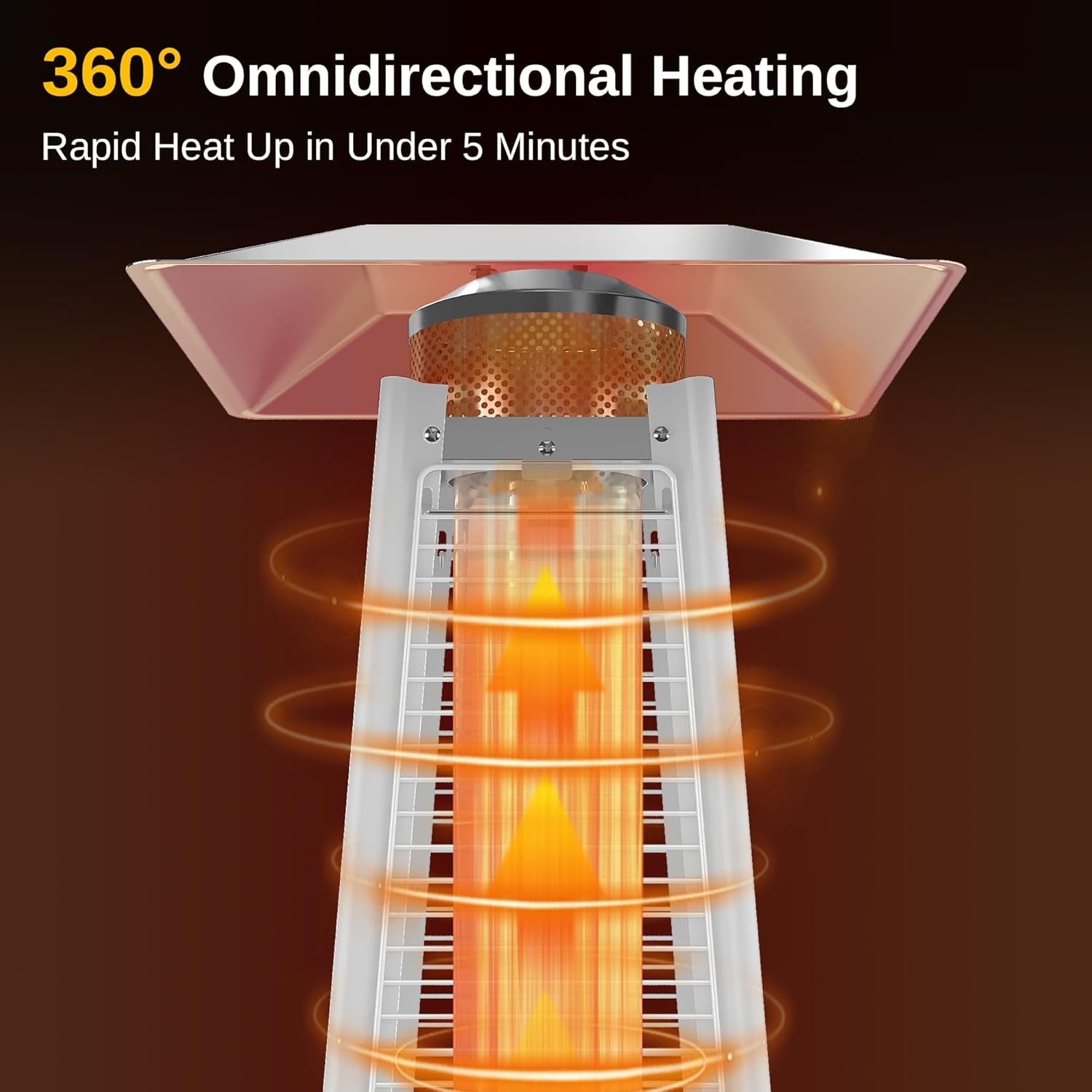 Pyramid 48000 BTU Propane Patio Heater With Wheels