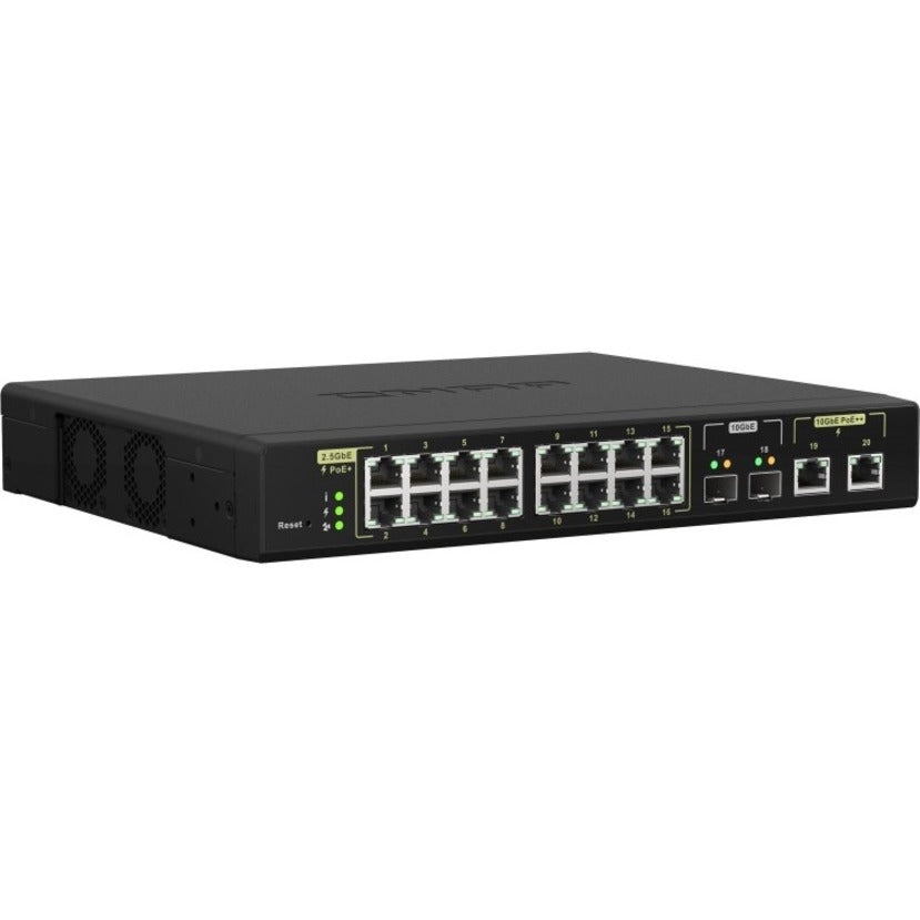 QNAP Managed Switch QSW-M2116P-2T2S - 16-Port 2.5GbE PoE++ L2 Switch | TecISoft QSW-M2116P-2T2S-US