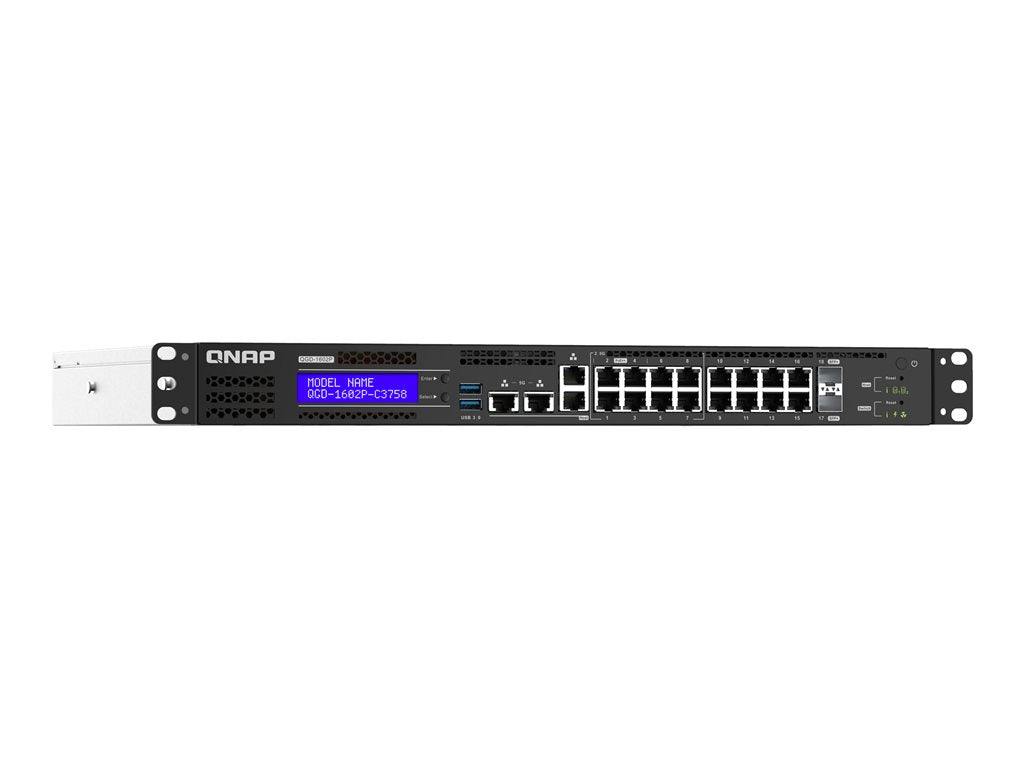 QNAP QGD-1602P - Switch - smart - 4 x 100/1000/2.5G (PoE++) + 4 x 100/1000/2.5G (PoE+) + 8 x 10/100/1000 (PoE+) + 2 x 10 Gigabit QGD-1602P-C3558-8G-US