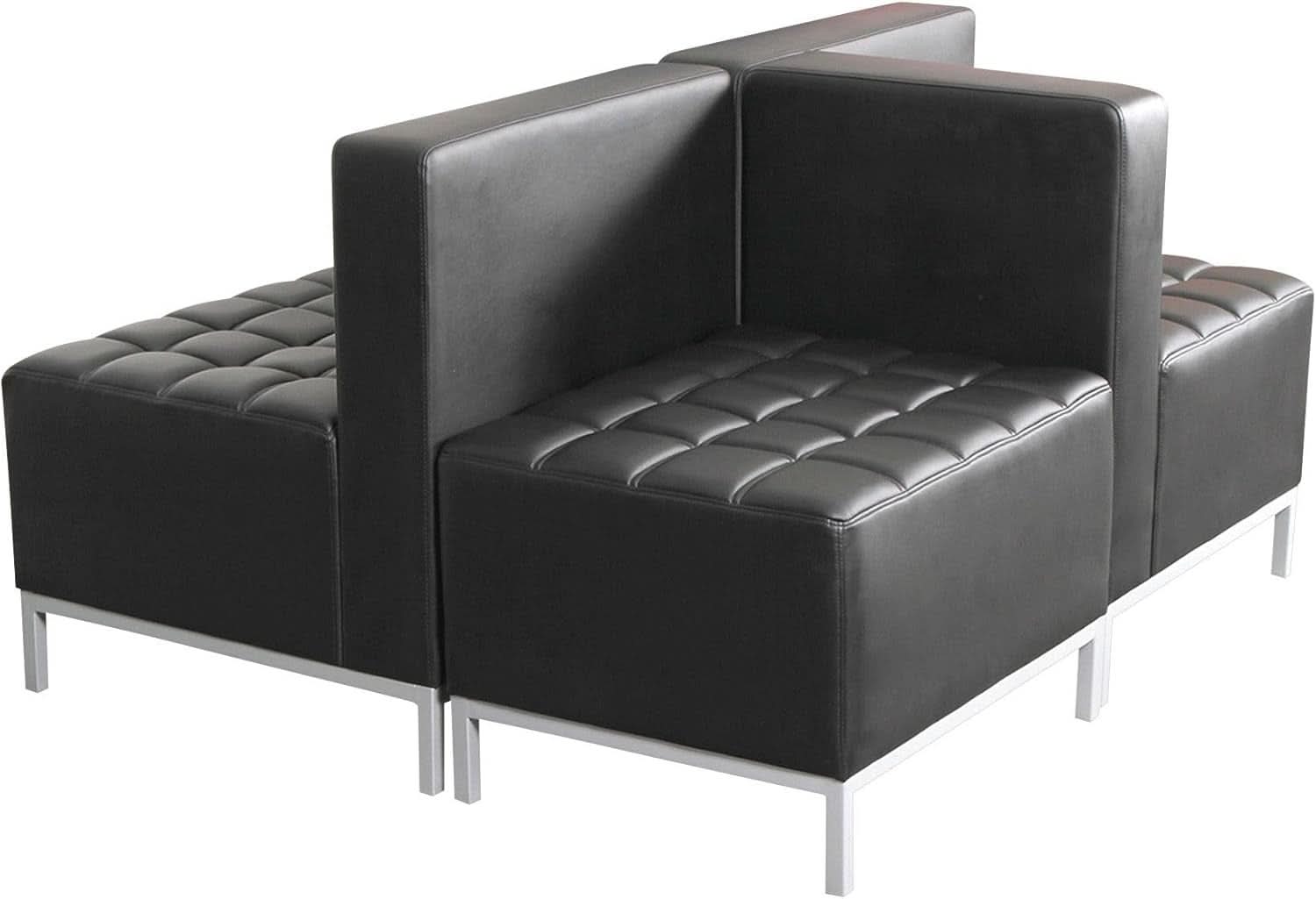 QUB Series Powered Armless L Shaped Sectional Black