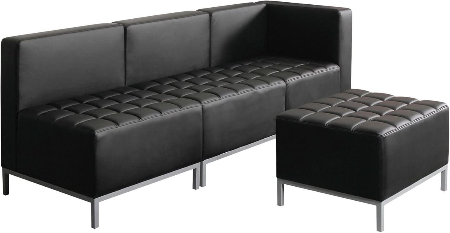QUB Series Powered Armless L Shaped Sectional Black