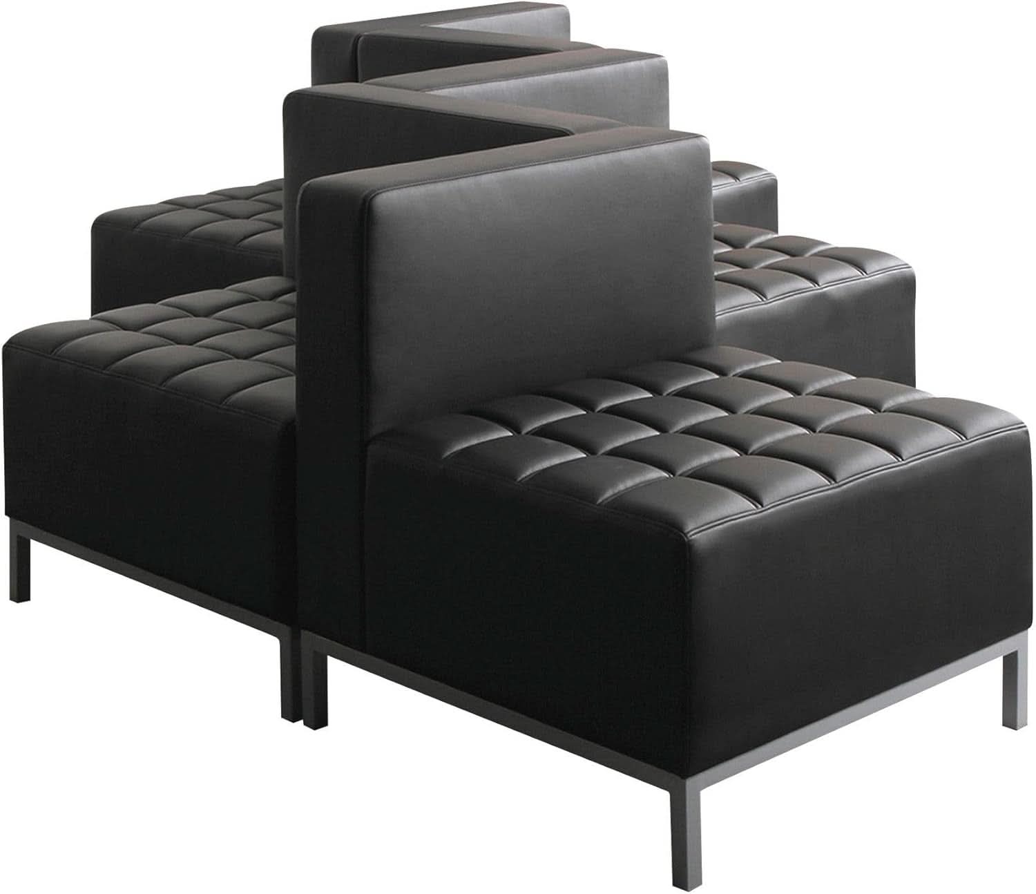 QUB Series Powered Armless L Shaped Sectional Black