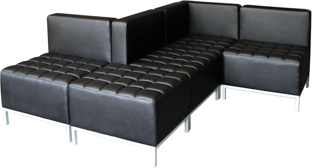 QUB Series Powered Armless L Shaped Sectional Black