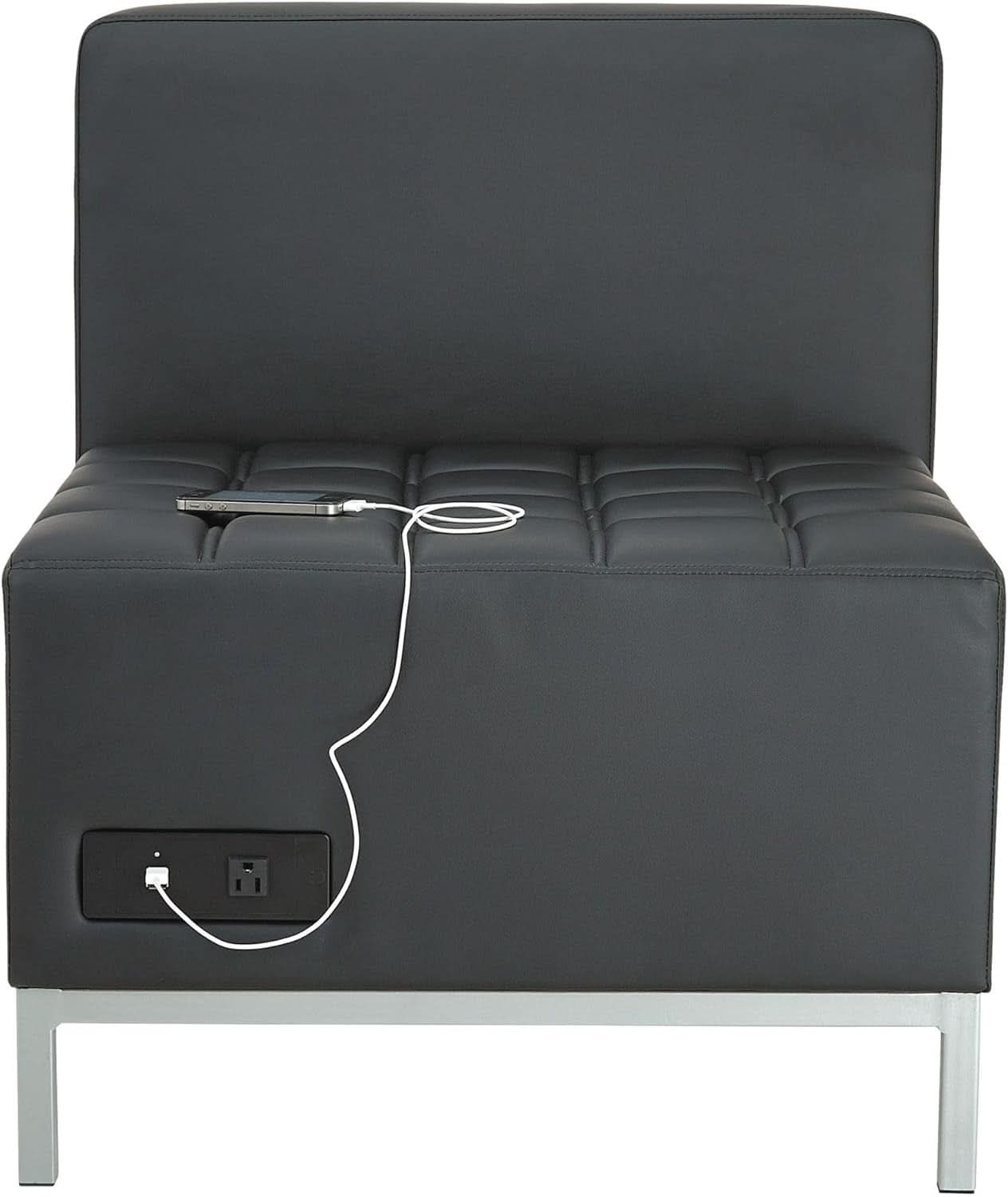 QUB Series Powered Armless L Shaped Sectional Black