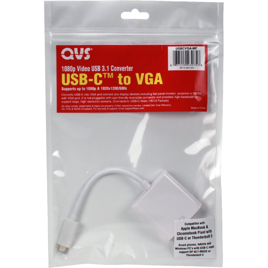 QVS USB-C / Thunderbolt 3 to VGA Video Converter USBCVGA-MF