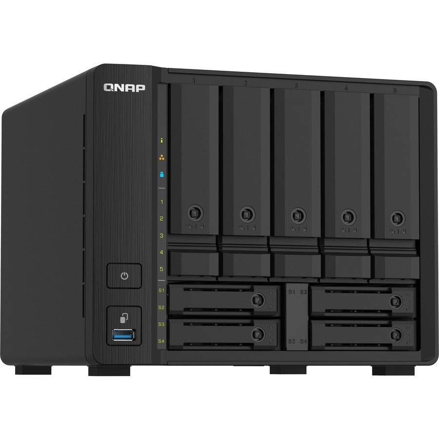 Qnap Ts-932Px-4G-Us Annapurnalabs Alpine Al324 Arm Cortex-A57 1.7Ghz/ 4Gb Ddr4/ 10Gbe Sfp+/ 9 Sata3/ Usb3.2/ 9 Bay Desktop Nas For Smbs