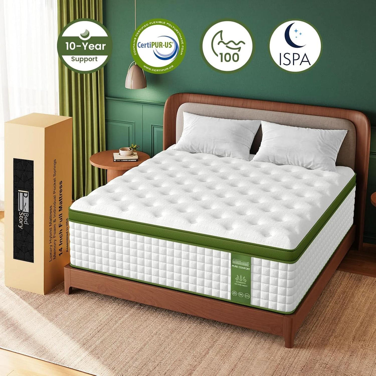 Queen 12 Inch Cooling Gel Mattress With Firm Support