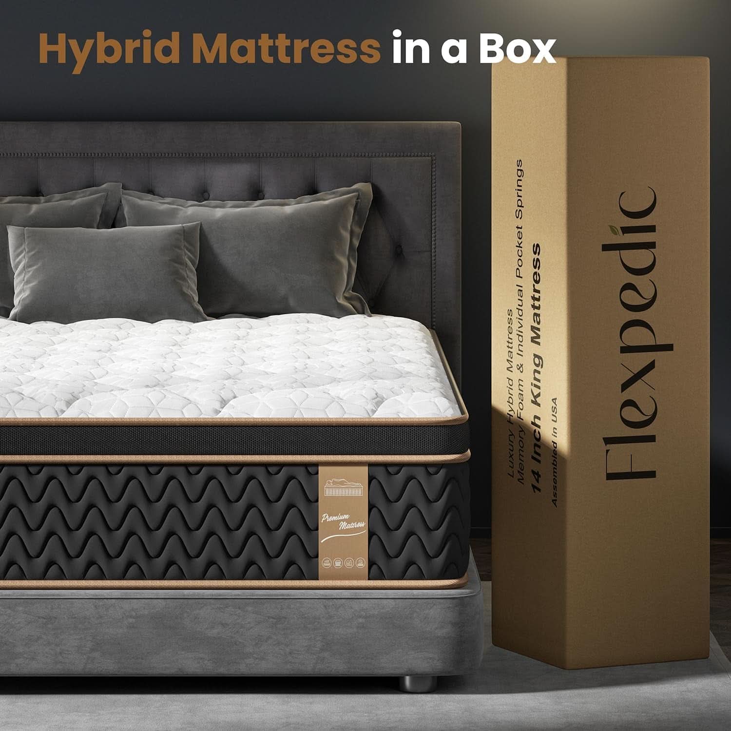 Queen 12 Inch Cooling Hybrid Mattress Certipur Certified