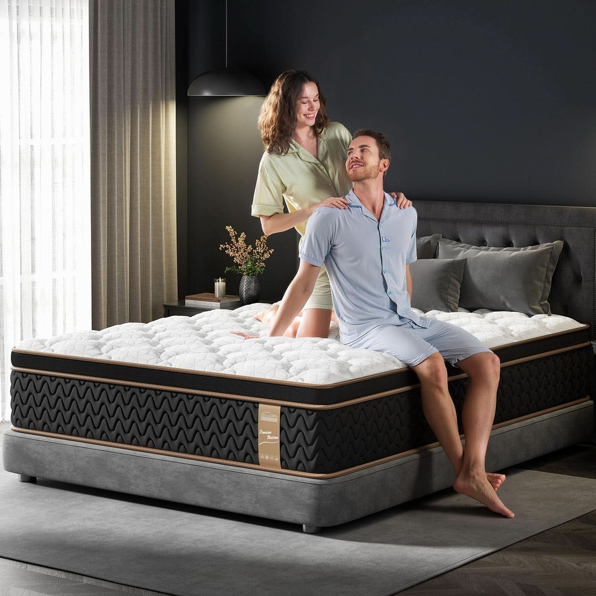 Queen 12 Inch Cooling Hybrid Mattress Certipur Certified