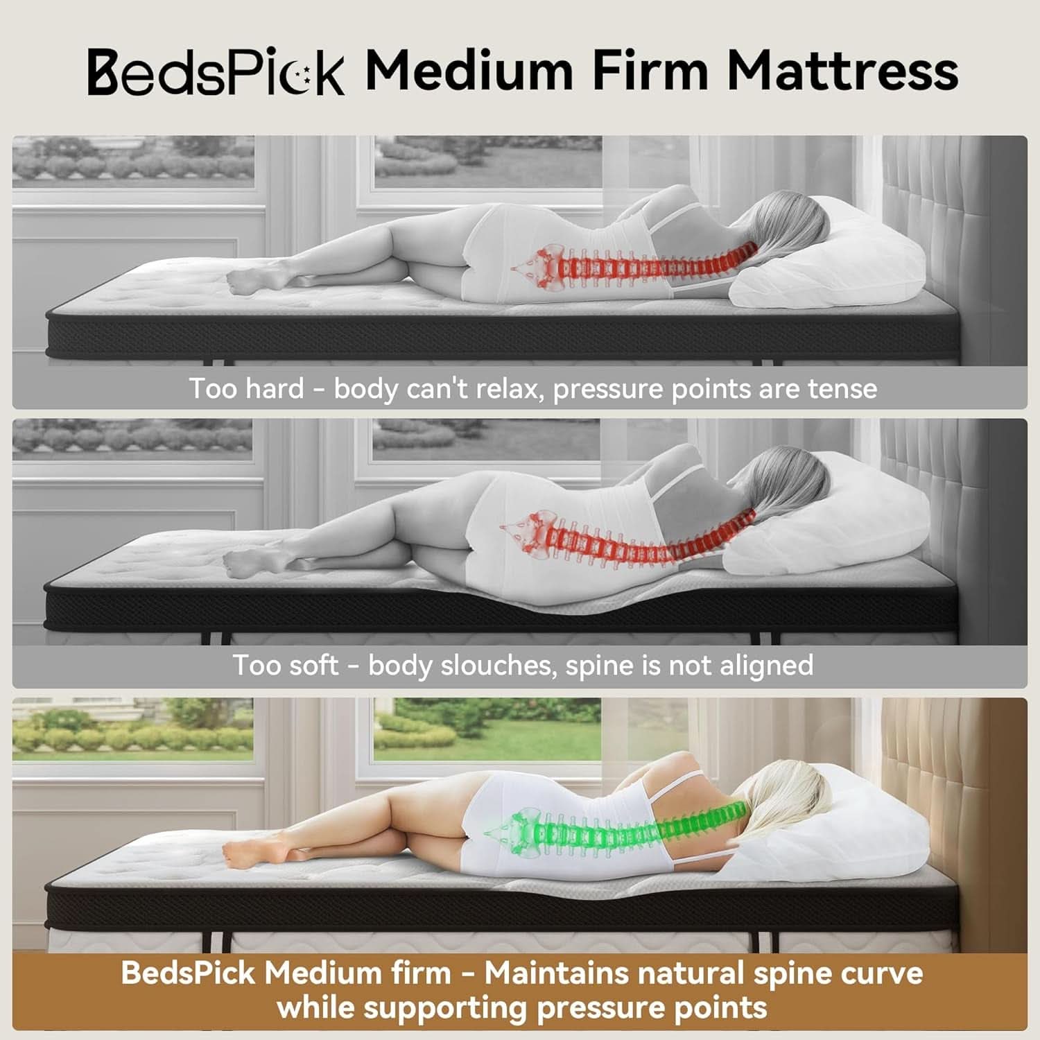 Queen 12 Inch Hybrid Mattress With Ultra Memory Foam