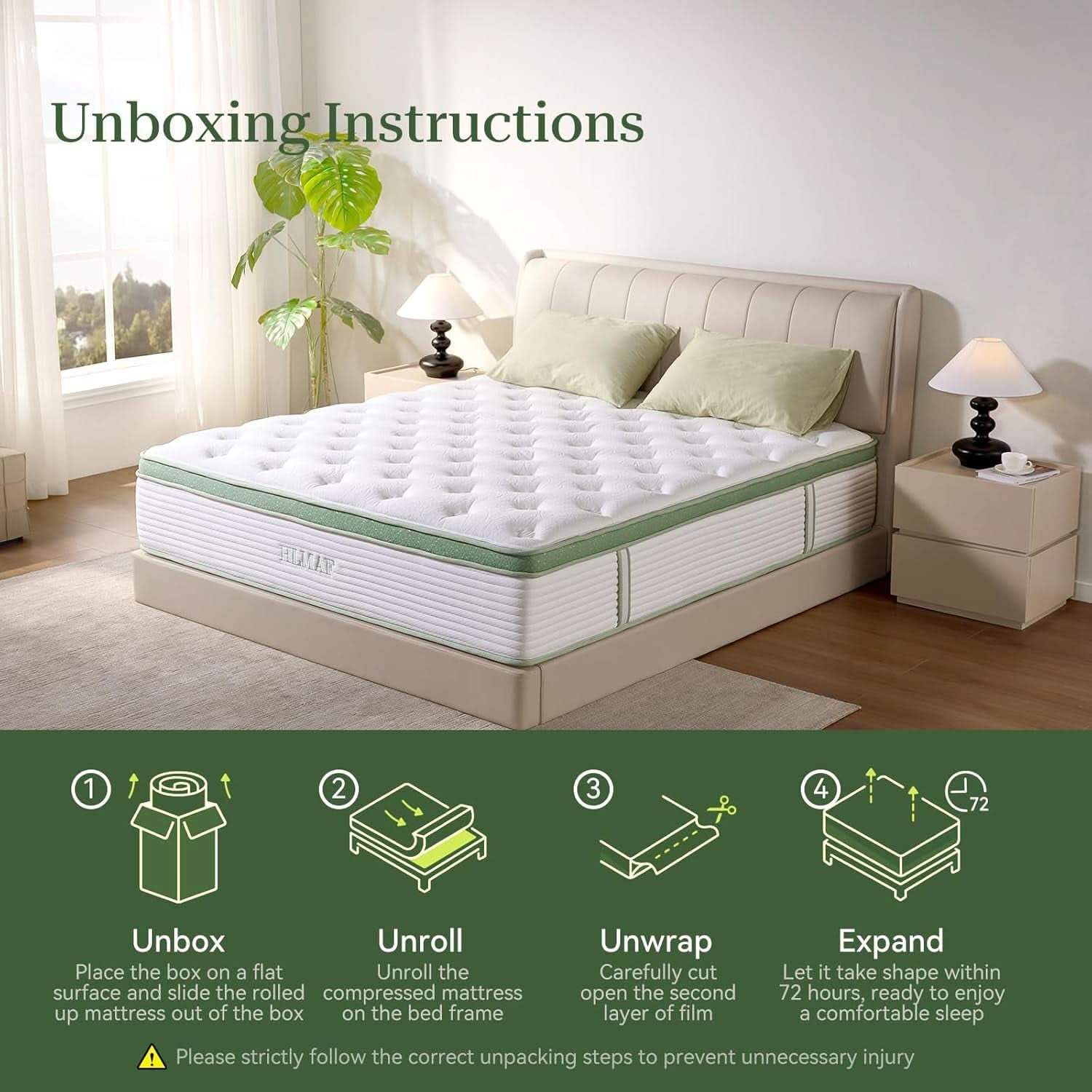 Queen 12 Inch Orthopedic Support Memory Foam Mattress